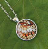 Fritillary Butterfly Wing, Orange and Yellow Butterfly, Butterfy Necklace, Butterfly Wing Necklace, Picture Pendant, Entomology Necklace