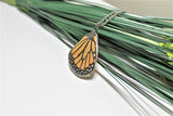 Real Monarch Wing v2, Monarch Necklace, Real Wing Necklace, Orange Butterfly Necklace, Danaus Plexippus Necklace, Entomology, Butterfly Wing