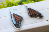 Real Monarch Wing Earrings, Monarch Earrings, Real Wing Earrings, Orange Butterfly Necklace, Danaus Plexippus, Entomology Jewelry, Butterfly