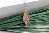 Juno Silverspot Wing Necklace, Butterfly Wing Necklace, Dione Juno, Butterfly Wing Pendant, wing Encased in Resin, Zoology, Entomology