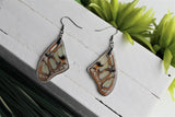Malachite Wing Earrings, Butterfly Wing Earrings, Insect Earrings, Wing Earrings, Wing Encased in Resin, Preserved Wing, Entemology Jewelry