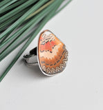 Red Lacewing Wing Ring, Butterfly Wing Ring, Cethosia biblis, Butterfly Wing Ring, wing Encased in Resin, Zoology, Entomology Ring