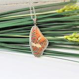 Red Lacewing Wing Necklace, Butterfly Wing Necklace, Cethosia biblis, Butterfly Wing Pendant, wing Encased in Resin, Zoology, Entomology