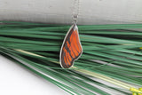 Juno Silverspot Wing Necklace, Butterfly Wing Necklace, Dione Juno, Butterfly Wing Pendant, wing Encased in Resin, Zoology, Entomology