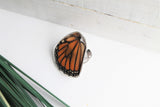 Real Monarch Wing Ring, Monarch Ring, Real Wing Ring, Orange Butterfly, Danaus Plexippus Ring, Zoology Ring, Entomology Ring, Insect Ring